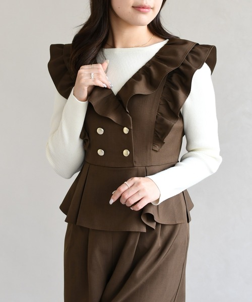 31 Sons de mode（トランテアン　ソン　ドゥ　モード）の「2026春夏新作 ボートネックリブニット（ニット/セーター・レディース・ライトグレー/ピンク/オフホワイト・ﾌﾘ-）」の20枚目の写真