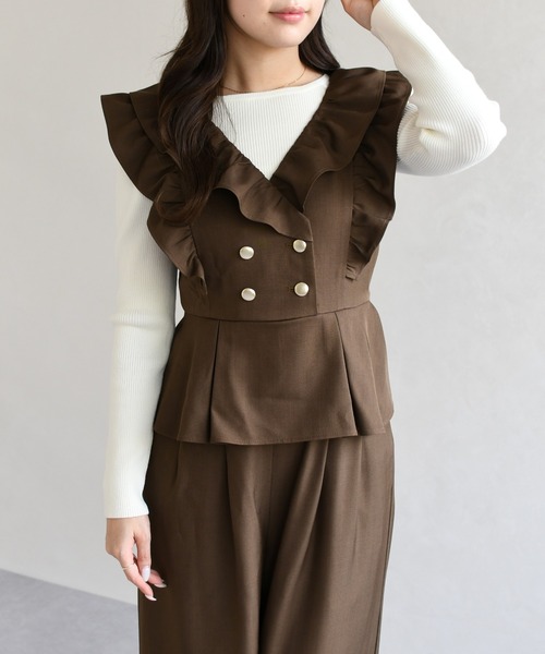 31 Sons de mode（トランテアン　ソン　ドゥ　モード）の「2026春夏新作 ボートネックリブニット（ニット/セーター・レディース・ライトグレー/ピンク/オフホワイト・ﾌﾘ-）」の21枚目の写真