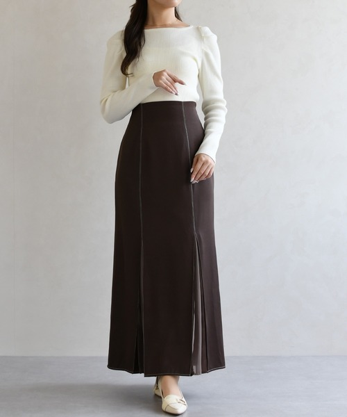 31 Sons de mode（トランテアン　ソン　ドゥ　モード）の「2026春夏新作 ボートネックリブニット（ニット/セーター・レディース・ライトグレー/ピンク/オフホワイト・ﾌﾘ-）」の17枚目の写真