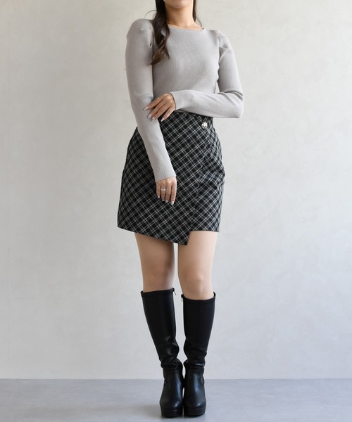 31 Sons de mode（トランテアン　ソン　ドゥ　モード）の「2026春夏新作 ボートネックリブニット（ニット/セーター・レディース・ライトグレー/ピンク/オフホワイト・ﾌﾘ-）」の13枚目の写真