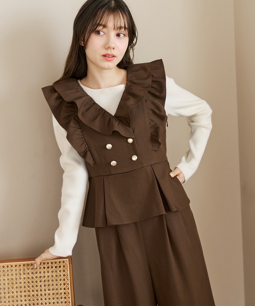 31 Sons de mode（トランテアン　ソン　ドゥ　モード）の「2026春夏新作 ボートネックリブニット（ニット/セーター・レディース・ライトグレー/ピンク/オフホワイト・ﾌﾘ-）」の4枚目の写真