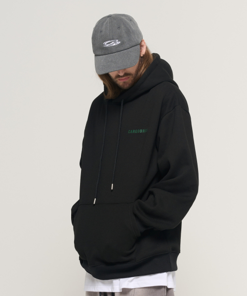 CARGOBROS(カーゴブロス)の「エッセンシャルロゴオーバーフィットフードTシャツ(ブラック)(パーカー・メンズ・その他・SMALL/MEDIUM/LARGE/X-LARGE/S-M/M-L/L-XL/XL-XXL)」の3枚目の写真