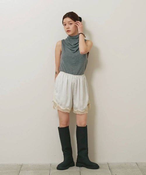 TODAYFUL(トゥデイフル)の「Satin Lace Halfpants(その他パンツ・レディース・ミント/ブラック/アイボリー・38inch/36inch)」の22枚目の写真