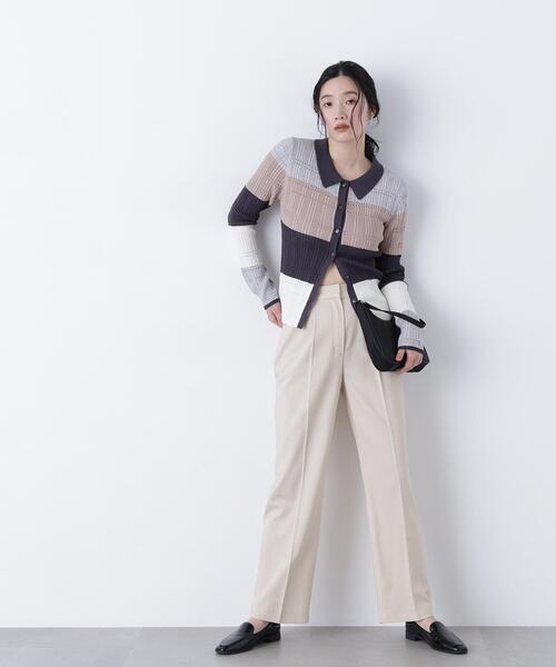 N.(N. Natural Beauty Basic)(エヌエヌナチュラルビューティーベーシック)の「ストレッチタックパンツ(その他パンツ・レディース・ベージュ/ネイビー・P/S/MEDIUM)」の9枚目の写真