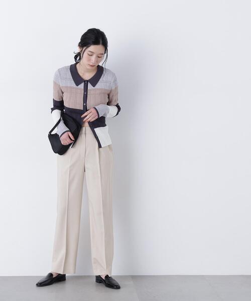 N.(N. Natural Beauty Basic)(エヌエヌナチュラルビューティーベーシック)の「ストレッチタックパンツ(その他パンツ・レディース・ベージュ/ネイビー・P/S/MEDIUM)」の12枚目の写真