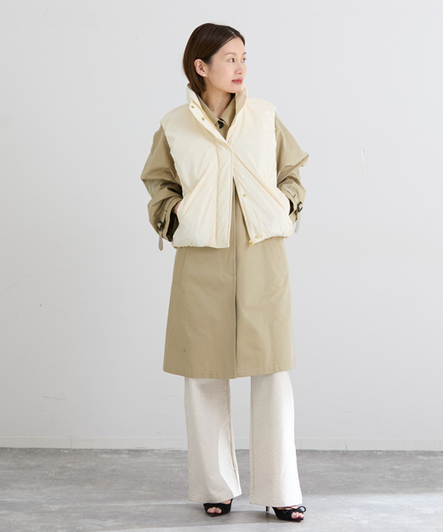 IENA(イエナ)の「撥水ウォッシャブル中綿ベスト(ダウンジャケット/コート・レディース・アイボリー/ブラウン・FREE)」の9枚目の写真