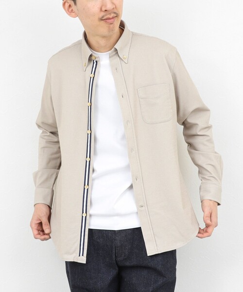 NOLLEY’S（ノーリーズ）の「《ビジカジ対応》【ALBINI】吸水速乾テープBD/ボタンダウンシャツ 26SS（シャツ/ブラウス・メンズ・ブルー系その他/ネイビー/ホワイト/ベージュ・XL/L/M/S）」の3枚目の写真