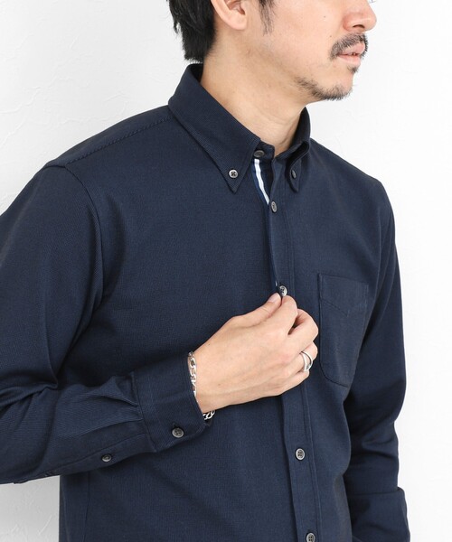 NOLLEY’S（ノーリーズ）の「《ビジカジ対応》【ALBINI】吸水速乾テープBD/ボタンダウンシャツ 26SS（シャツ/ブラウス・メンズ・ブルー系その他/ネイビー/ホワイト/ベージュ・XL/L/M/S）」の4枚目の写真