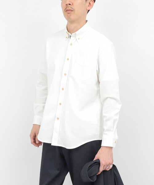 NOLLEY’S（ノーリーズ）の「《ビジカジ対応》【ALBINI】吸水速乾テープBD/ボタンダウンシャツ 26SS（シャツ/ブラウス・メンズ・ブルー系その他/ネイビー/ホワイト/ベージュ・XL/L/M/S）」の7枚目の写真