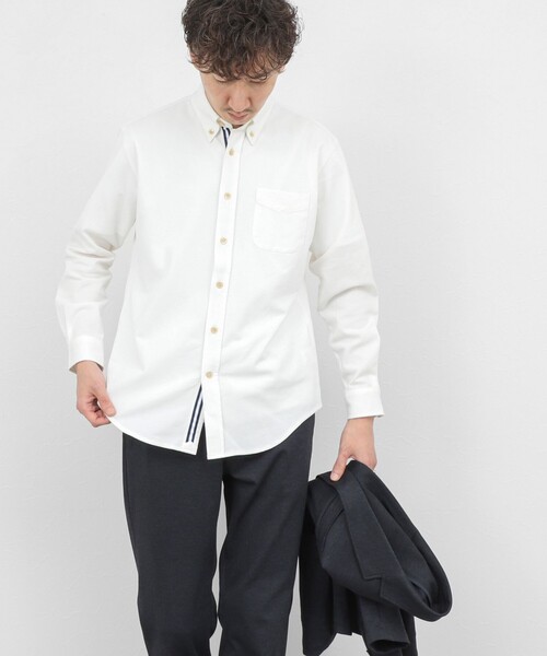 NOLLEY’S（ノーリーズ）の「《ビジカジ対応》【ALBINI】吸水速乾テープBD/ボタンダウンシャツ 26SS（シャツ/ブラウス・メンズ・ブルー系その他/ネイビー/ホワイト/ベージュ・XL/L/M/S）」の8枚目の写真