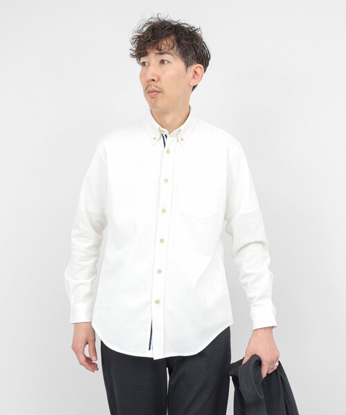 NOLLEY’S（ノーリーズ）の「《ビジカジ対応》【ALBINI】吸水速乾テープBD/ボタンダウンシャツ 26SS（シャツ/ブラウス・メンズ・ブルー系その他/ネイビー/ホワイト/ベージュ・XL/L/M/S）」の9枚目の写真