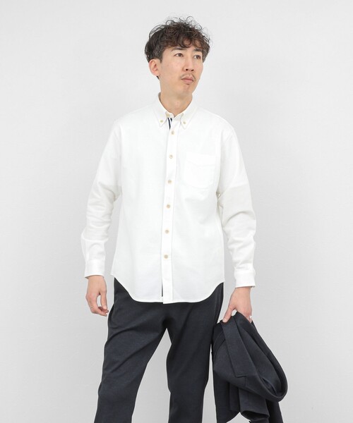 NOLLEY’S（ノーリーズ）の「《ビジカジ対応》【ALBINI】吸水速乾テープBD/ボタンダウンシャツ 26SS（シャツ/ブラウス・メンズ・ブルー系その他/ネイビー/ホワイト/ベージュ・XL/L/M/S）」の12枚目の写真