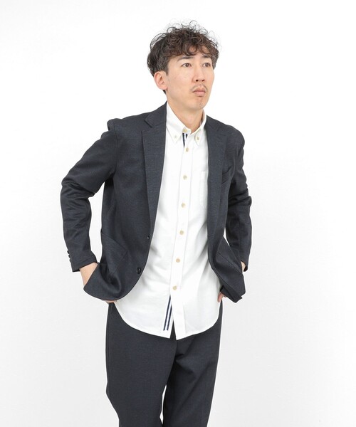 NOLLEY’S（ノーリーズ）の「《ビジカジ対応》【ALBINI】吸水速乾テープBD/ボタンダウンシャツ 26SS（シャツ/ブラウス・メンズ・ブルー系その他/ネイビー/ホワイト/ベージュ・XL/L/M/S）」の19枚目の写真