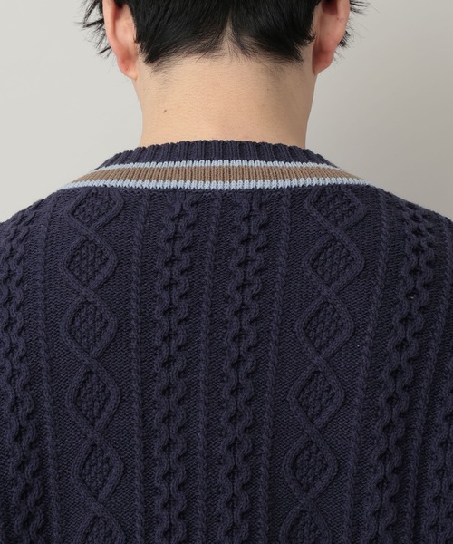 RAGEBLUE(レイジブルー)の「Tilden V-neck knit Pullover / チルデンVネックニット(ニット/セーター・メンズ・オフホワイト/ネイビー・MEDIUM/LARGE)」の6枚目の写真
