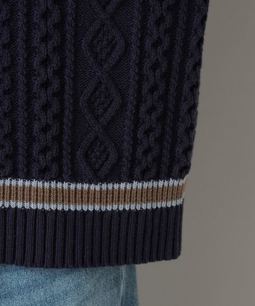 RAGEBLUE(レイジブルー)の「Tilden V-neck knit Pullover / チルデンVネックニット(ニット/セーター・メンズ・オフホワイト/ネイビー・MEDIUM/LARGE)」の9枚目の写真