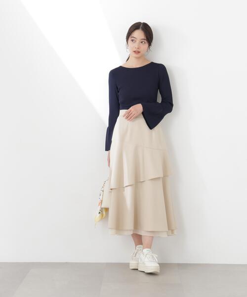PROPORTION BODY DRESSING(プロポーションボディドレッシング)の「フリルレイヤードティアードスカート / 1216120311(スカート・レディース・ダークグレー/ベージュ・P/S/MEDIUM)」の15枚目の写真