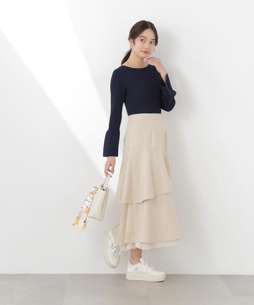 PROPORTION BODY DRESSING(プロポーションボディドレッシング)の「フリルレイヤードティアードスカート / 1216120311(スカート・レディース・ダークグレー/ベージュ・P/S/MEDIUM)」の16枚目の写真