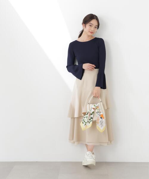 PROPORTION BODY DRESSING(プロポーションボディドレッシング)の「フリルレイヤードティアードスカート / 1216120311(スカート・レディース・ダークグレー/ベージュ・P/S/MEDIUM)」の17枚目の写真
