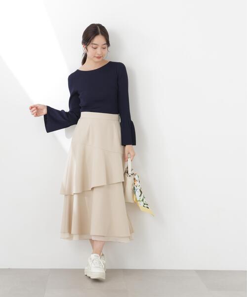 PROPORTION BODY DRESSING(プロポーションボディドレッシング)の「フリルレイヤードティアードスカート / 1216120311(スカート・レディース・ダークグレー/ベージュ・P/S/MEDIUM)」の18枚目の写真