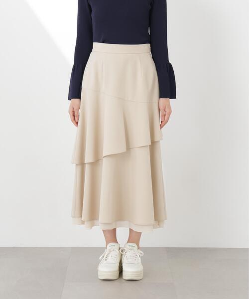 PROPORTION BODY DRESSING(プロポーションボディドレッシング)の「フリルレイヤードティアードスカート / 1216120311(スカート・レディース・ダークグレー/ベージュ・P/S/MEDIUM)」の19枚目の写真