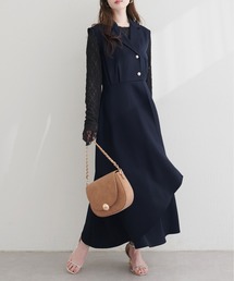 natural couture | 金釦テーラーワンピース(ワンピース)