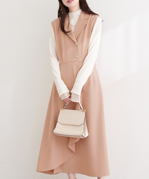 natural couture(ナチュラルクチュール)の「金釦テーラーワンピース(ワンピース・レディース・ネイビー/ミント/ブラウン/ピンク/ブラック/アイボリー・FREE)」の15枚目の写真