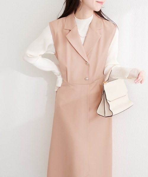 natural couture(ナチュラルクチュール)の「金釦テーラーワンピース(ワンピース・レディース・ネイビー/ミント/ブラウン/ピンク/ブラック/アイボリー・FREE)」の16枚目の写真