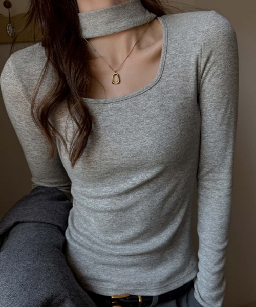 MAISON DE THERESE（メゾン ド テレーズ）の「温かクルーネック長袖カットソー/Tシャツ ロン T（Tシャツ/カットソー・レディース・ダークグレー/グレー/ブラック/ブラウン/ホワイト・M）」の3枚目の写真
