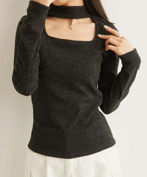 MAISON DE THERESE（メゾン ド テレーズ）の「温かクルーネック長袖カットソー/Tシャツ ロン T（Tシャツ/カットソー・レディース・ダークグレー/グレー/ブラック/ブラウン/ホワイト・M）」の4枚目の写真