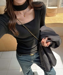 温かクルーネック長袖カットソー/Tシャツ ロン T