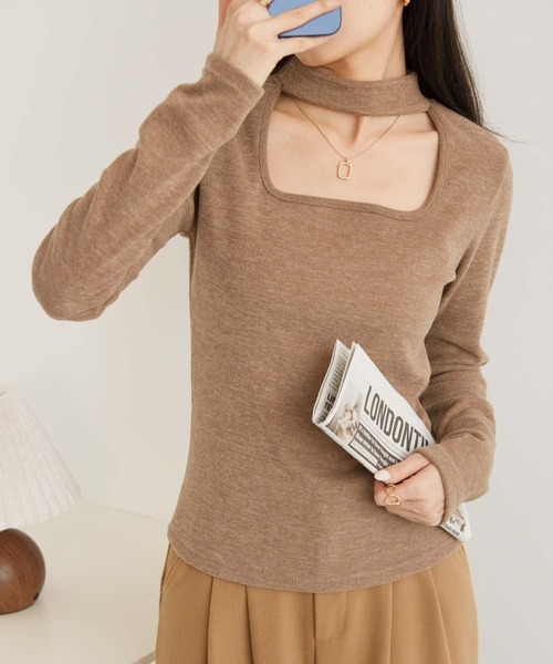 MAISON DE THERESE（メゾン ド テレーズ）の「温かクルーネック長袖カットソー/Tシャツ ロン T（Tシャツ/カットソー・レディース・ダークグレー/グレー/ブラック/ブラウン/ホワイト・M）」の9枚目の写真