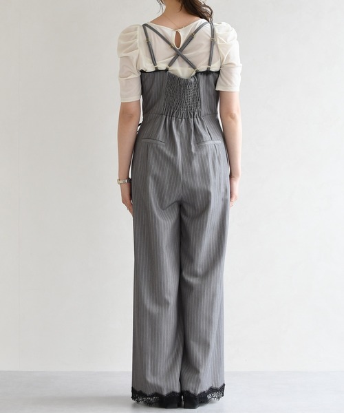 31 Sons de mode（トランテアン　ソン　ドゥ　モード）の「2026春夏新作 レーストリミングコンビネゾン（つなぎ/オールインワン・レディース・ネイビー/グレー・S/M）」の14枚目の写真