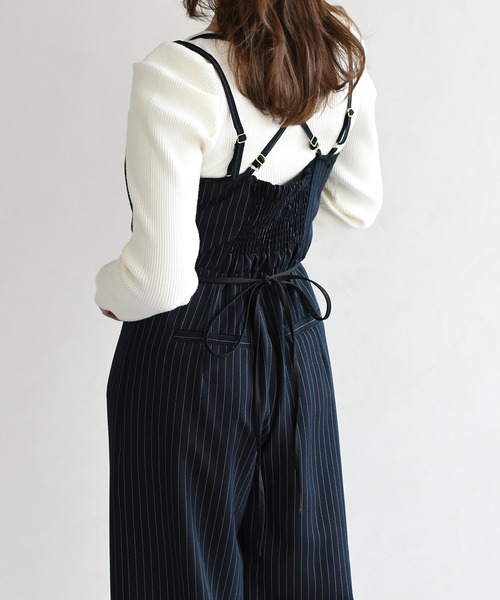 31 Sons de mode（トランテアン　ソン　ドゥ　モード）の「2026春夏新作 レーストリミングコンビネゾン（つなぎ/オールインワン・レディース・ネイビー/グレー・S/M）」の7枚目の写真