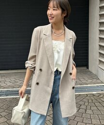 DouDou（ドゥドゥ）の「【インフルエンサー REI企画】リネンライクスラブジャケット（テーラードジャケット）」