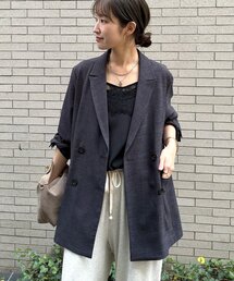 DouDou | 【インフルエンサー REI企画】リネンライクスラブジャケット(テーラードジャケット)