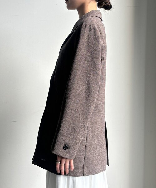 DouDou（ドゥドゥ）の「【インフルエンサー REI企画】リネンライクスラブジャケット（テーラードジャケット・レディース・ベージュ/チャコールグレー/モカ・FREE）」の11枚目の写真