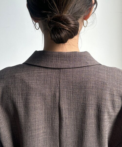 DouDou（ドゥドゥ）の「【インフルエンサー REI企画】リネンライクスラブジャケット（テーラードジャケット・レディース・ベージュ/チャコールグレー/モカ・FREE）」の14枚目の写真