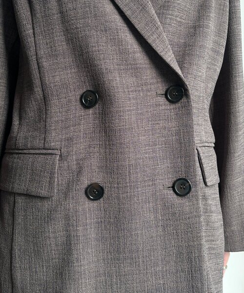 DouDou（ドゥドゥ）の「【インフルエンサー REI企画】リネンライクスラブジャケット（テーラードジャケット・レディース・ベージュ/チャコールグレー/モカ・FREE）」の20枚目の写真