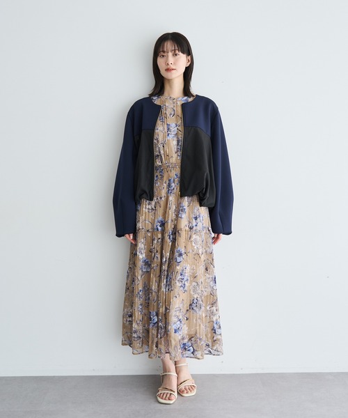 YECCA VECCA（イェッカヴェッカ）の「異素材MIXバルーンブルゾン（ブルゾン・レディース・ネイビー/ライトベージュ・FREE）」の19枚目の写真