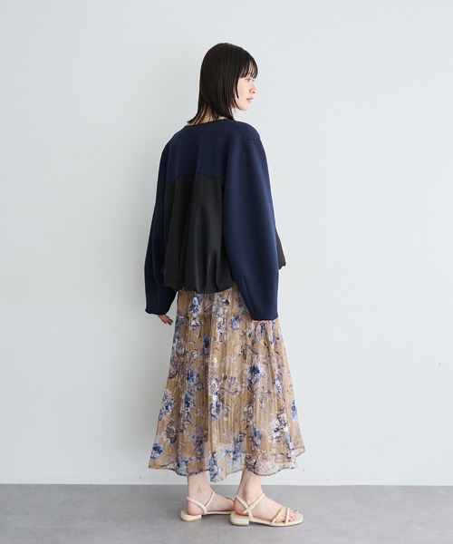 YECCA VECCA（イェッカヴェッカ）の「異素材MIXバルーンブルゾン（ブルゾン・レディース・ネイビー/ライトベージュ・FREE）」の22枚目の写真