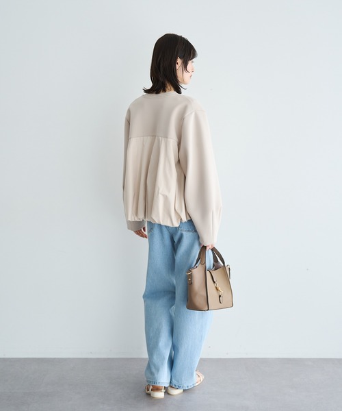 YECCA VECCA（イェッカヴェッカ）の「異素材MIXバルーンブルゾン（ブルゾン・レディース・ネイビー/ライトベージュ・FREE）」の13枚目の写真