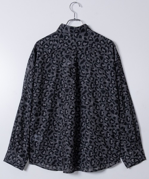 Limited Line Naive Magic(リミテッドラインナイーブマジック)の「【a】アソート総柄 ロングスリーブシアシャツ/アブストラクト/レオパード/チェック/柄(シャツ/ブラウス・メンズ・ブラック系2/ブラック系3/ブラック系1・LARGE/MEDIUM)」の9枚目の写真