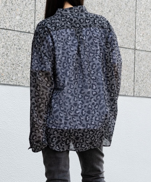 Limited Line Naive Magic(リミテッドラインナイーブマジック)の「【a】アソート総柄 ロングスリーブシアシャツ/アブストラクト/レオパード/チェック/柄(シャツ/ブラウス・メンズ・ブラック系2/ブラック系3/ブラック系1・LARGE/MEDIUM)」の22枚目の写真
