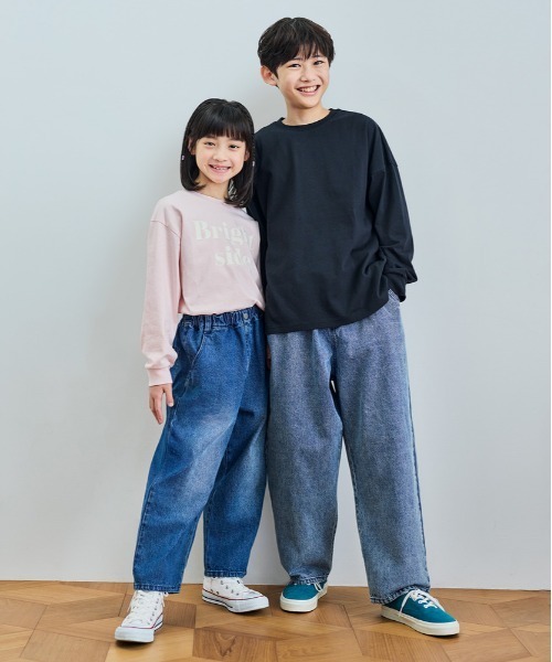 Right-on（ライトオン）の「[VIVIAN BLUE] フロントロゴ チュニック長袖Tシャツ (キッズ / おしゃれ / カジュアル)（Tシャツ/カットソー・キッズ・ピンク/オフホワイト・110/120/130/140/150/160）」の4枚目の写真