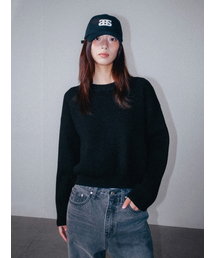Bottom Logo Solid Knit Black