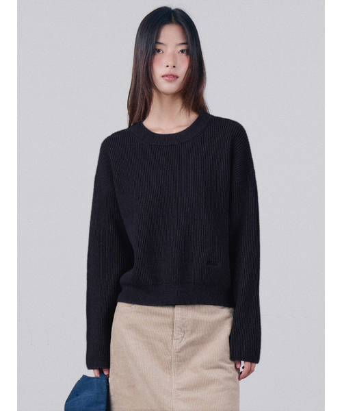 ANNEHEARTS（アンハーツ）の「Bottom Logo Solid Knit Black（ニット/セーター・レディース・その他・FREE）」の6枚目の写真