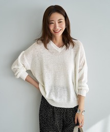 STYLE DELI（スタイルデリ）の「微シアーシャリ感Vネックニット（ニット/セーター）」