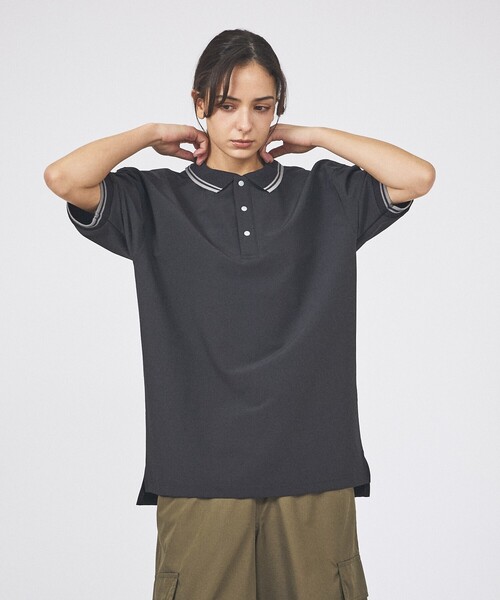 TAION NON DOWN BASIC JERSEY HALF SLEEVE POLO — джерси-поло с коротким рукавом (WEB限定)
