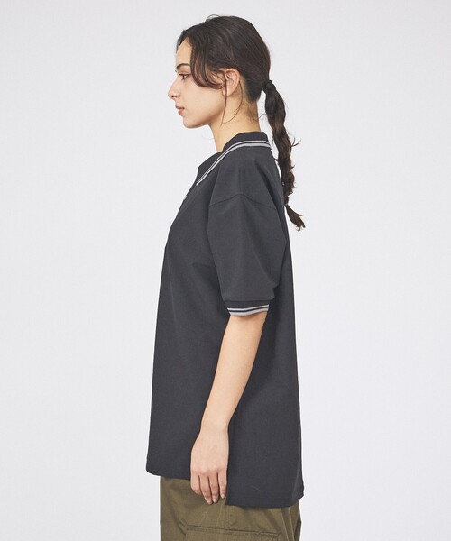 TAION(タイオン)の「【TAION / タイオン】 NON DOWN BASIC JERSEY FABLIC HALF SLEEVE POLO /ジャージー ファブリック ハーフ ポロシャツ/ユニセックス 【WEB限定】(ポロシャツ・メンズ・オフホワイト/ダークネイビー/ブラック・XL/L/M)」の15枚目の写真