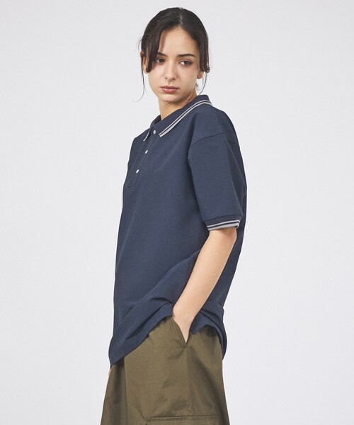 TAION(タイオン)の「【TAION / タイオン】 NON DOWN BASIC JERSEY FABLIC HALF SLEEVE POLO /ジャージー ファブリック ハーフ ポロシャツ/ユニセックス 【WEB限定】(ポロシャツ・メンズ・オフホワイト/ダークネイビー/ブラック・XL/L/M)」の6枚目の写真